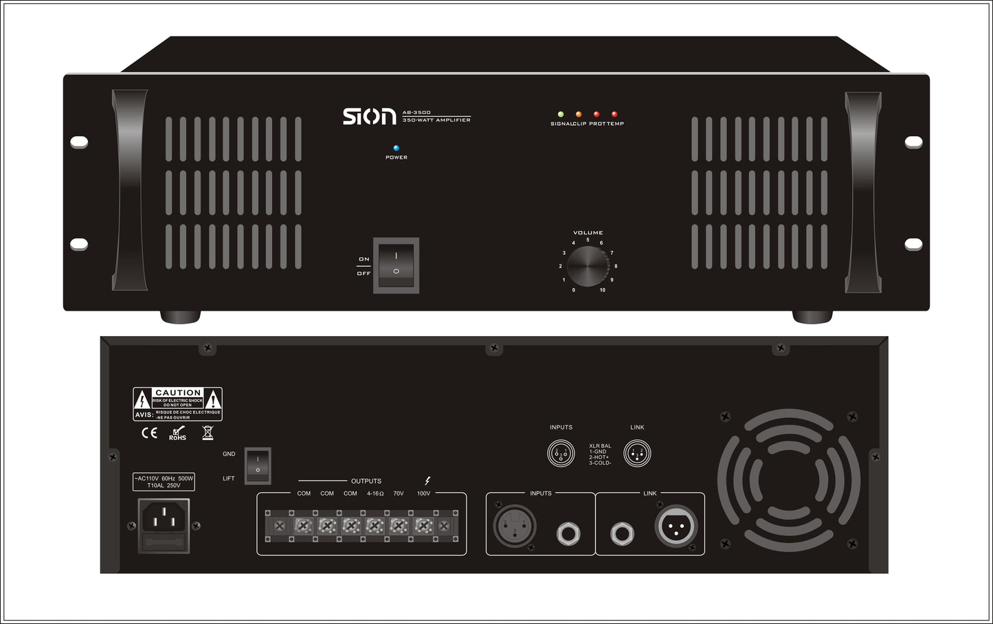 AB-3500 Sion Amplificador de Potencia de Audio - Comercial Promoción - klibtech