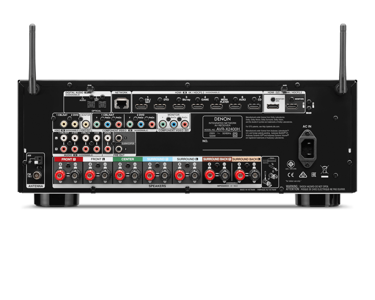 AVR-X2400H Denon Amplificador AV - Audio y Video - klibtech