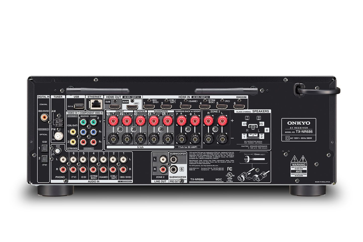 TX-NR686 ONKYO AMPLIFICADOR AV 7.2 RECEIVER BLUETOOTH - AUDIO Y VIDEO - klibtech