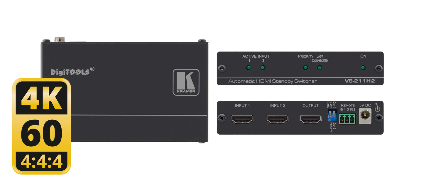 VS-211H2-4k Low Cost 2:1 UHD Auto Switcher