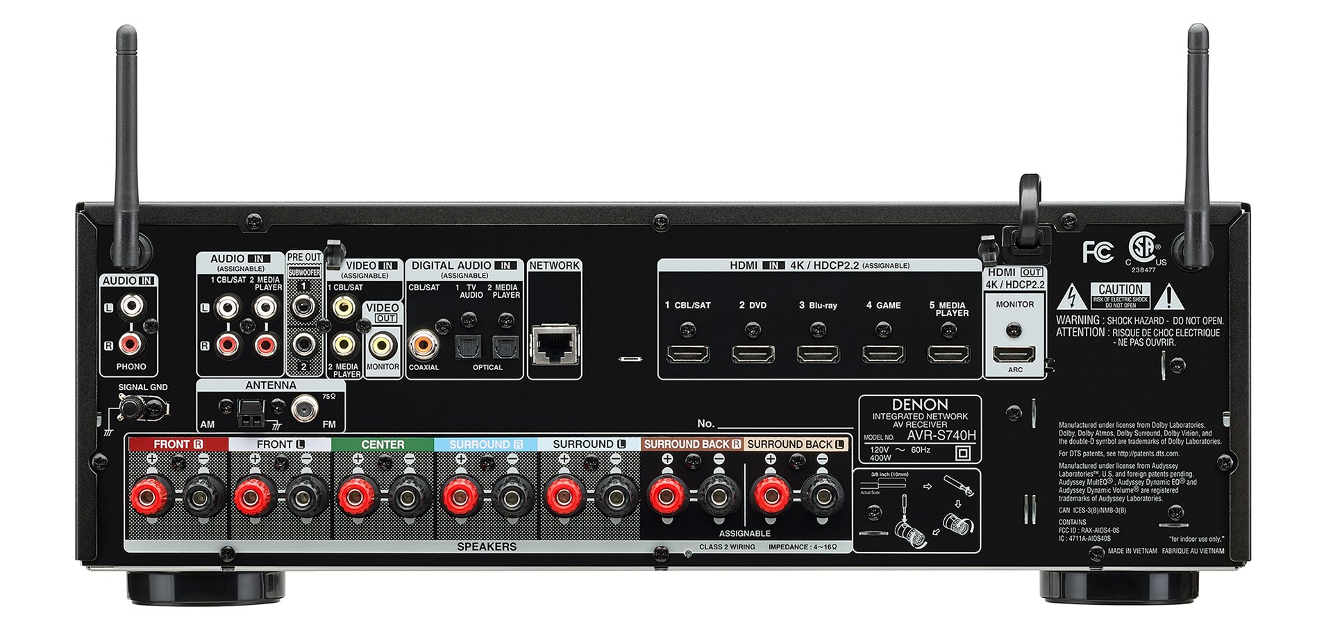 AVR-S740H Denon Amplificador AV - Audio y Video - klibtech
