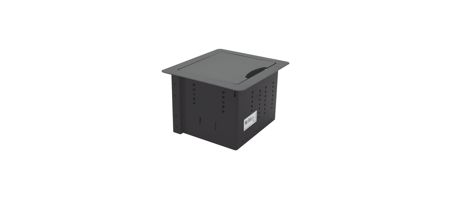 TBUS-1N Gabinete — Tapa de aluminio anodizado arenado negro