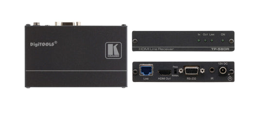 TP-580R HDMI, Bidirect.RS−232, IR sobre par trenzado Receptor HDBaseT